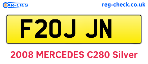 F20JJN are the vehicle registration plates.