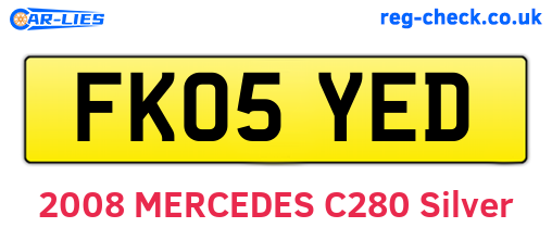 FK05YED are the vehicle registration plates.