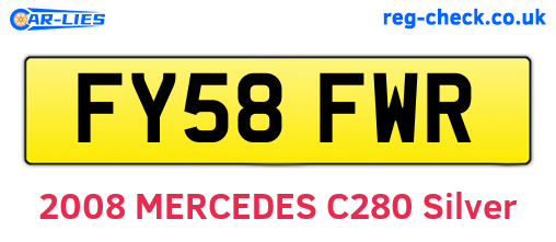 FY58FWR are the vehicle registration plates.
