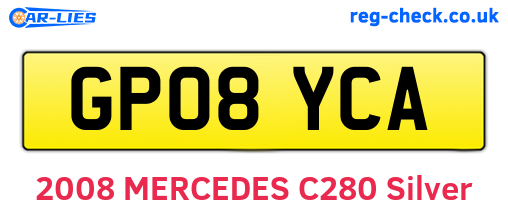 GP08YCA are the vehicle registration plates.
