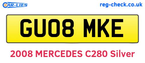 GU08MKE are the vehicle registration plates.