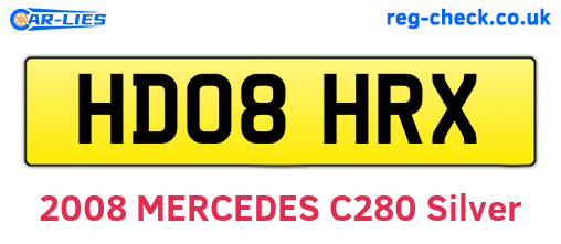 HD08HRX are the vehicle registration plates.