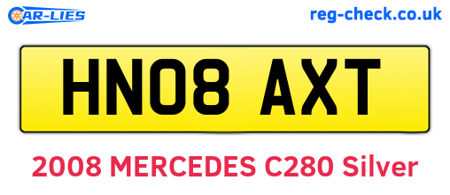 HN08AXT are the vehicle registration plates.