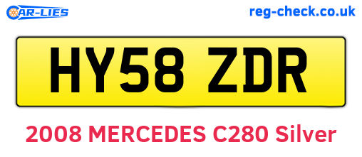 HY58ZDR are the vehicle registration plates.