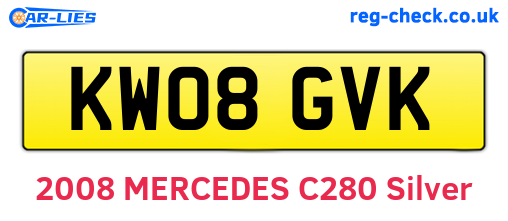 KW08GVK are the vehicle registration plates.