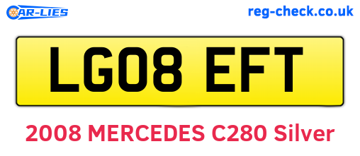 LG08EFT are the vehicle registration plates.
