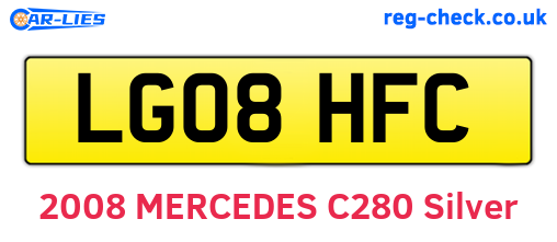 LG08HFC are the vehicle registration plates.