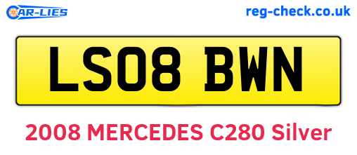 LS08BWN are the vehicle registration plates.
