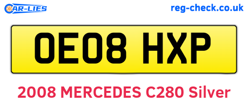 OE08HXP are the vehicle registration plates.