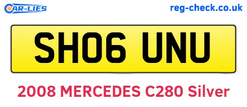 SH06UNU are the vehicle registration plates.