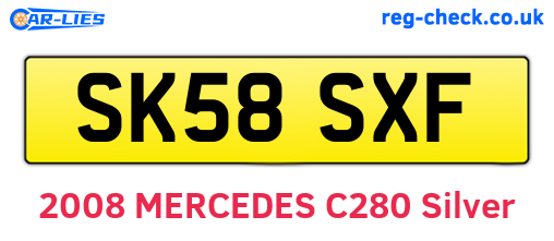 SK58SXF are the vehicle registration plates.