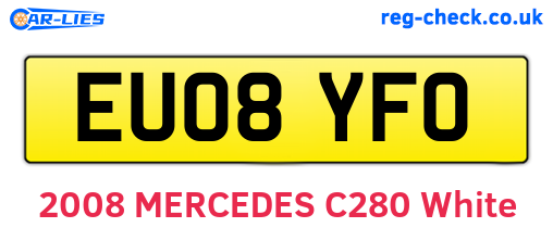 EU08YFO are the vehicle registration plates.