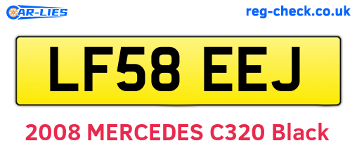 LF58EEJ are the vehicle registration plates.