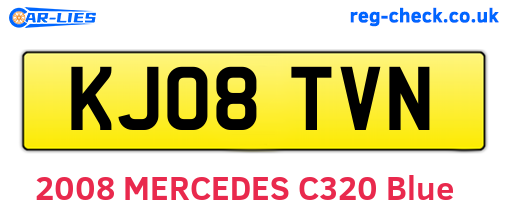 KJ08TVN are the vehicle registration plates.