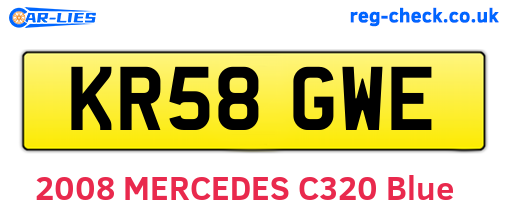 KR58GWE are the vehicle registration plates.