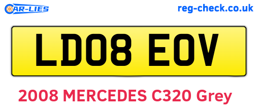 LD08EOV are the vehicle registration plates.