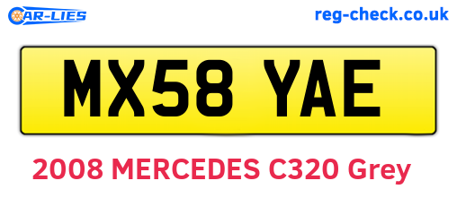 MX58YAE are the vehicle registration plates.