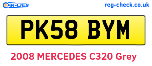 PK58BYM are the vehicle registration plates.