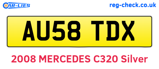 AU58TDX are the vehicle registration plates.