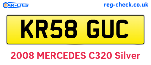 KR58GUC are the vehicle registration plates.