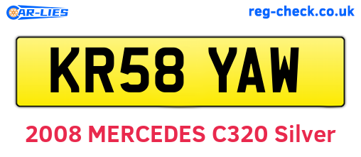 KR58YAW are the vehicle registration plates.