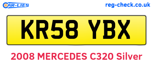 KR58YBX are the vehicle registration plates.