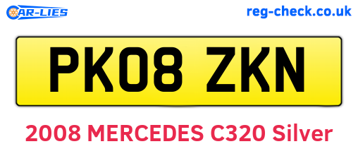 PK08ZKN are the vehicle registration plates.