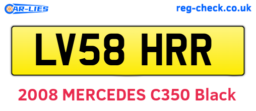 LV58HRR are the vehicle registration plates.