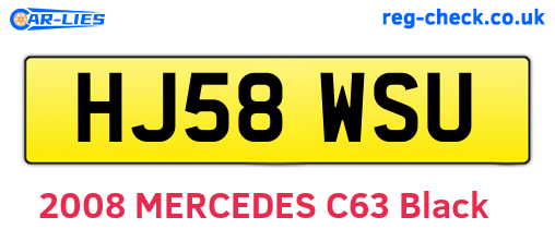 HJ58WSU are the vehicle registration plates.