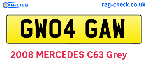 GW04GAW are the vehicle registration plates.