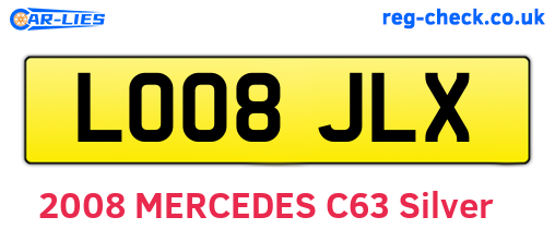 LO08JLX are the vehicle registration plates.