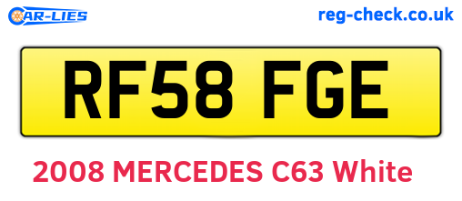 RF58FGE are the vehicle registration plates.