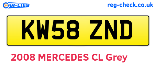 KW58ZND are the vehicle registration plates.