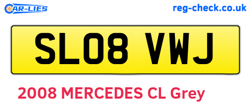 SL08VWJ are the vehicle registration plates.