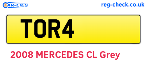TOR4 are the vehicle registration plates.