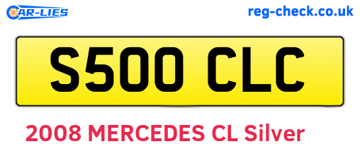 S500CLC are the vehicle registration plates.