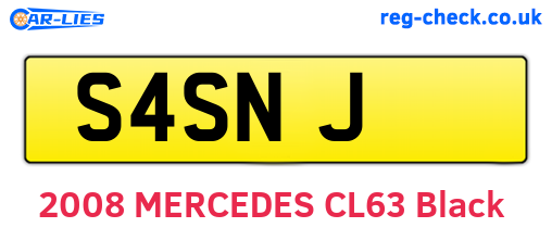 S4SNJ are the vehicle registration plates.