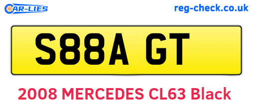 S88AGT are the vehicle registration plates.