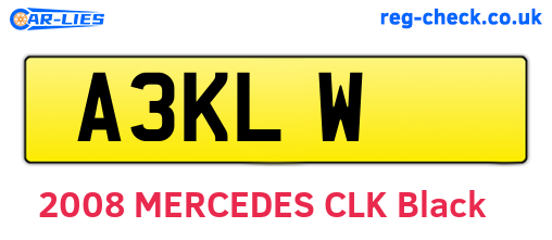 A3KLW are the vehicle registration plates.