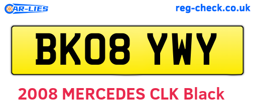 BK08YWY are the vehicle registration plates.