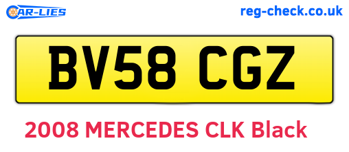 BV58CGZ are the vehicle registration plates.