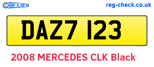 DAZ7123 are the vehicle registration plates.