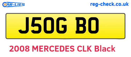 J50GBO are the vehicle registration plates.
