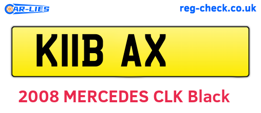 K11BAX are the vehicle registration plates.
