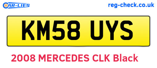 KM58UYS are the vehicle registration plates.