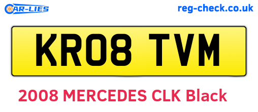 KR08TVM are the vehicle registration plates.
