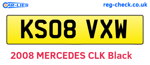 KS08VXW are the vehicle registration plates.