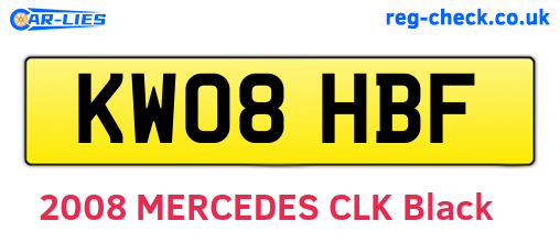 KW08HBF are the vehicle registration plates.