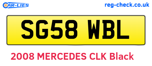 SG58WBL are the vehicle registration plates.