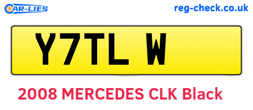 Y7TLW are the vehicle registration plates.
